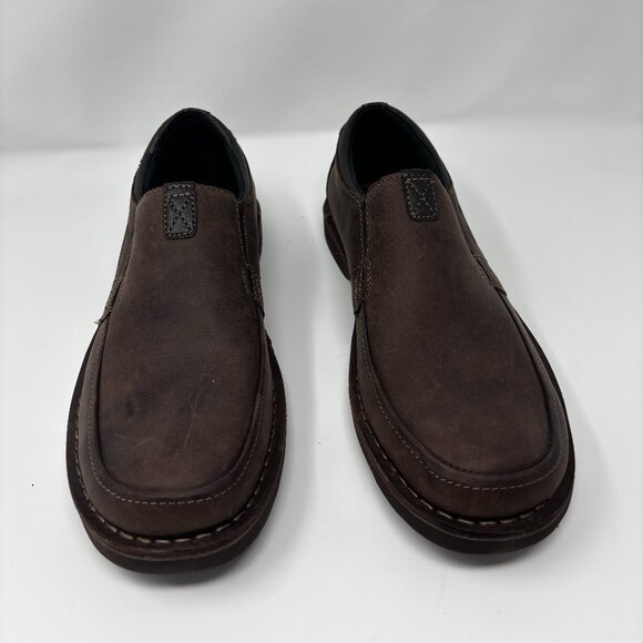 Clarks Men’s Dark Brown Suede Leather Slip-on shoes - Brand-New - Size 9.5 main image 4
